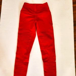 ALO High Waist Moto Legging Cherry XS
